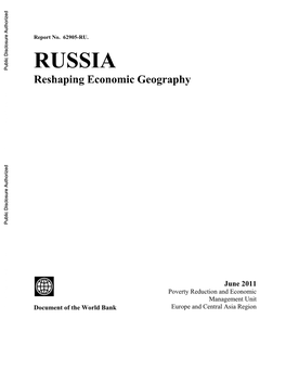 RUSSIA Reshaping Economic Geography