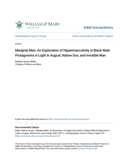 An Exploration of Hypermasculinity in Black Male Protagonists in Light in August, Native Son, and Invisible Man