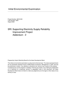 Supporting Electricity Supply Reliability Improvement: Initial
