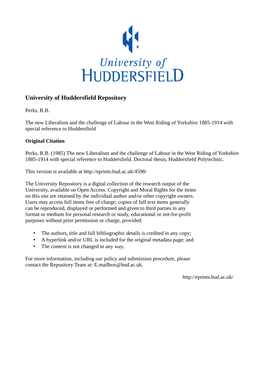 University of Huddersfield Repository