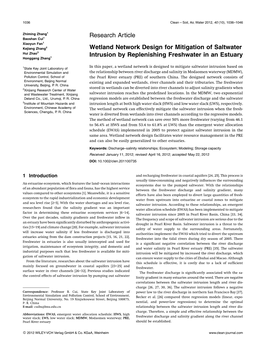 Wetland Network Design for Mitigation of Saltwater Intrusion By