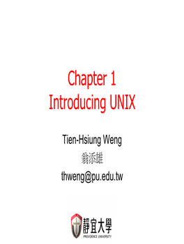 Chapter 1 Introducing UNIX