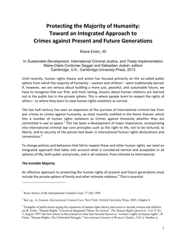 Protecting the Majority of Humanity: Toward an Integrated Approach to Crimes Against Present and Future Generations
