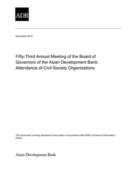 Fifty-Third Annual Meeting: Attendance of Civil Society