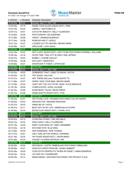 Schedule Quickprint TKRN-FM