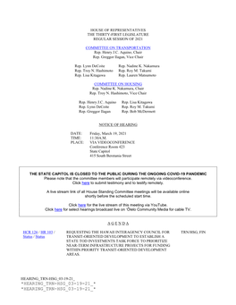 *Hearing Trn-Hsg 03-19-21 * *Hearing Trn-Hsg 03-19-21 * Decision Making to Follow