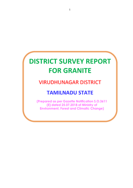 District Survey Report for Granite