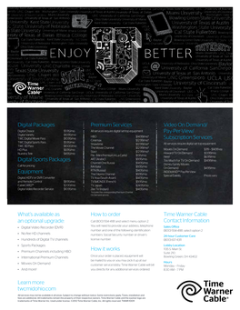 How to Order How It Works Time Warner Cable Contact Information