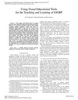 Using Visual Educational Tools for the Teaching and Learning of EIGRP