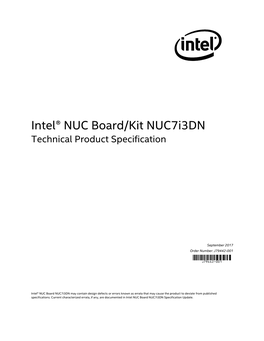 Intel® NUC Board/Kit Nuc7i3dn Technical Product Specification