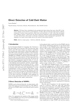 Direct Detection of Cold Dark Matter