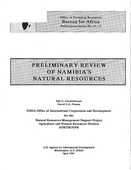 USDA Office of International Cooperation and Development for the Natural Resources Management Support Project Agriculture and Natural Resources Division AFR/TR/ANR