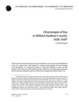 Chronotopes of Law in William Faulkner's Novels