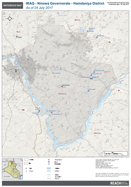 IRAQ - Ninewa Governorate - Hamdaniya District Production Date : 24 July 2017 REFERENCE MAP As of 24 July 2017ÔÆÔÆ