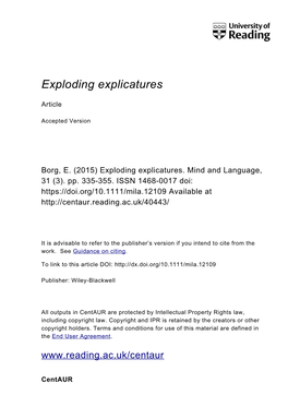 Exploding Explicatures