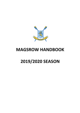 Magsrow Handbook 2019/2020 Season