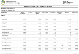 Resumo Geral Da Execucao Da Despesa