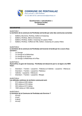 Questionnaire Communal Sans Réponses