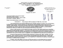 CITY and COUNTY of HONOLULU 1000 Ulu - Ohla Street, Suite 215, Kapolei, Hawaii 96707 Phone: 03081768-3343 O Fax: 1808) 768-3381 Website