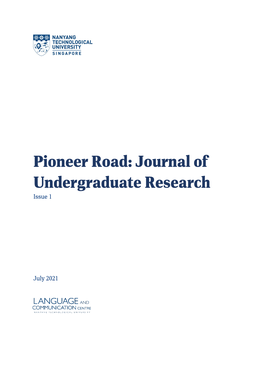 Pioneer Road: Journal of Undergraduate Research Issue 1