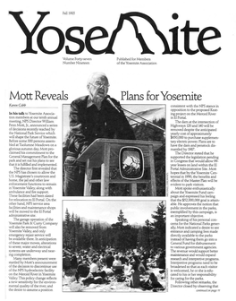 Mott Reveals Plans for Yosemite