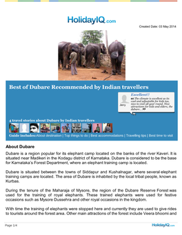 Dubare Elephant Camp- Coorg.Pdf