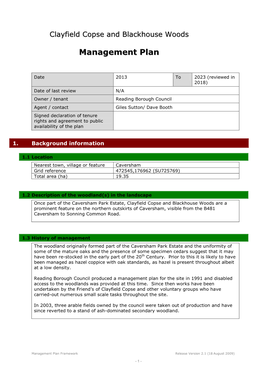 Clayfield Copse Management Plan