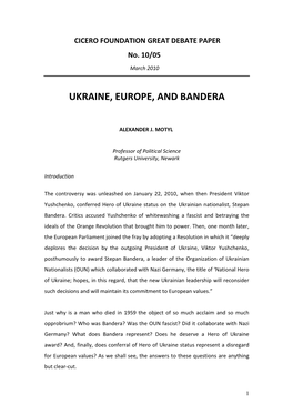 Ukraine, Europe, and Bandera