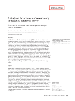 A Study on the Accuracy of Colonoscopy in Detecting Colorectal Cancer