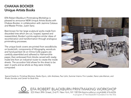 CHAKAIA BOOKER Unique Artists Books