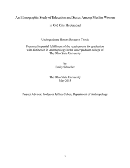 An Ethnographic Study of Education and Status Among Muslim Women