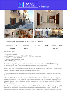 Townhouse 5 Bedrooms in Alhaurín El Grande