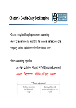 Chapter 3: Double-Entry Bookkeeping