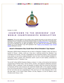 Countdown to the BCWC Newsletter #8