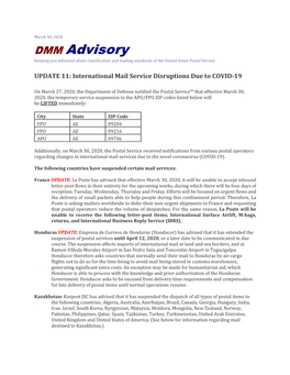 DMM Advisory Keeping You Informed About Classification and Mailing Standards of the United States Postal Service
