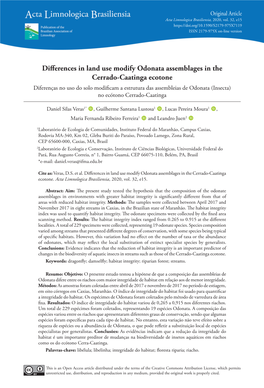 Differences in Land Use Modify Odonata Assemblages In