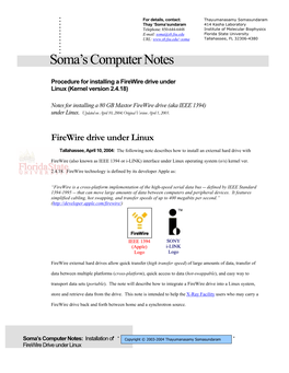 How to Install a Firewire (IEEE 1394) Drive Under Linux?