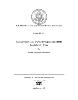 An Analysis of State-Owned Enterprises and State Capitalism in China