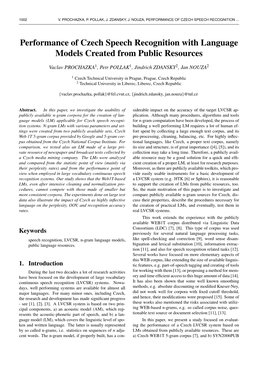 Performance of Czech Speech Recognition with Language Models Created from Public Resources