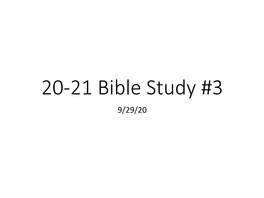 2020-2021 Bible Study #3
