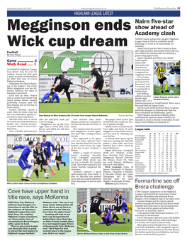 Megginson Ends Wick Cup Dream