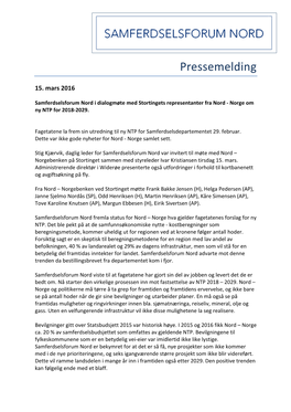 Pressemelding 15.03.16 2