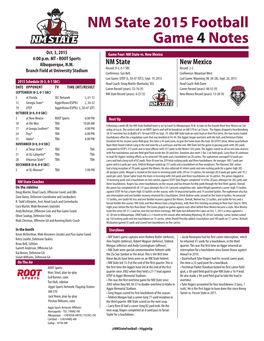 NM State 2015 Football Game 4 Notes