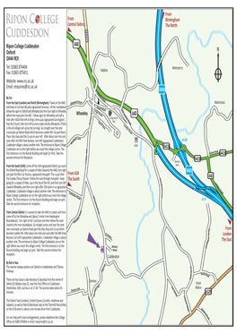 Ripon College Cuddestone Location Map.FH10