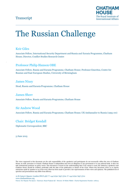 The Russian Challenge