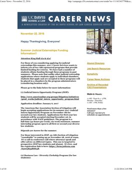 Career News - November 22, 2016