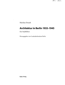 Architektur in Berlin 1933-1945 Ein Stadtführer