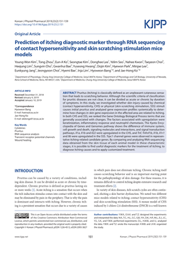 Prediction of Itching Diagnostic Marker Through RNA Sequencing of Contact Hypersensitivity and Skin Scratching Stimulation Mice Models