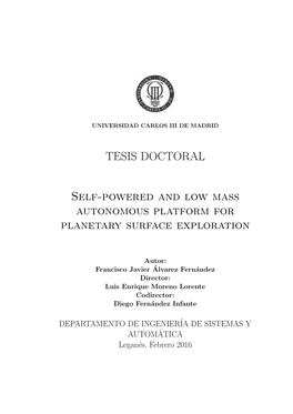 Self-Powered and Low Mass Autonomous Platform for Planetary Surface Exploration