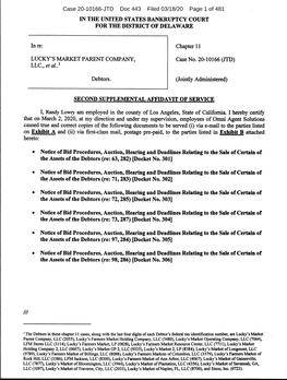 Case 20-10166-JTD Doc 443 Filed 03/18/20 Page 1 of 481 Case 20-10166-JTD Doc 443 Filed 03/18/20 Page 2 of 481 Case 20-10166-JTD Doc 443 Filed 03/18/20 Page 3 of 481